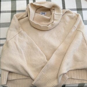 525 America Women's Beige Turtleneck Sweater